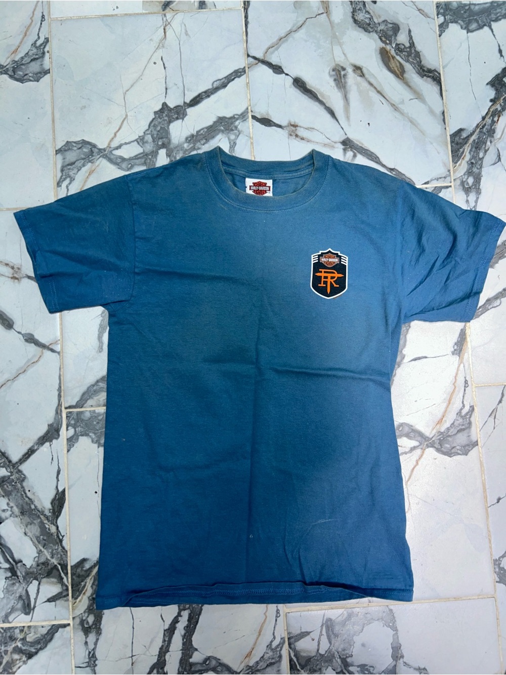 Harley-Davidson Teal-Blue Short Sleeve Logo Tee Size Small